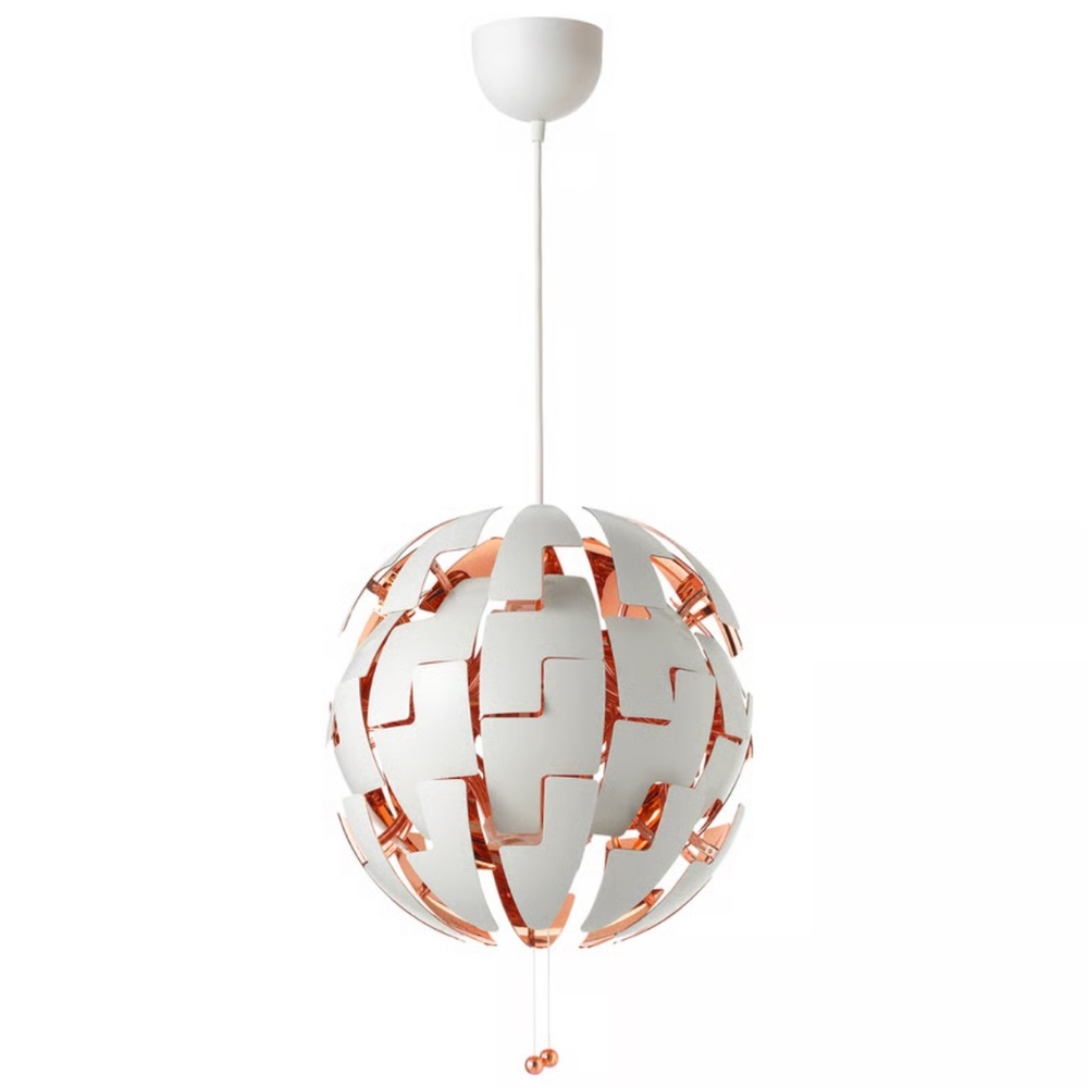 IKEA PS 2014 Pendant Lamp, White/Copper Colour, 14" (303.114.92) NEW